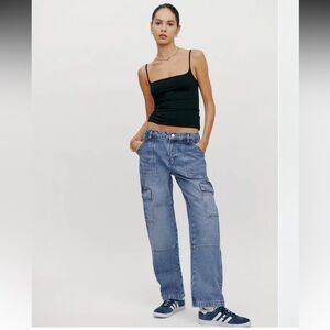Mckenna Mid Rise Slouch Cargo Jeans - Reformation! Size 30